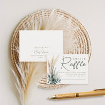 Diaper Raffle Boho Pampas Green Arch Neutral