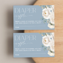 Diaper raffle boho polvoriento azul floral elegant