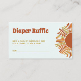 Tarjeta De Recepción Diaper Raffle Boho Retro Boy Baby Shower