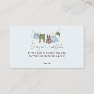 Tarjeta De Recepción Diaper raffle boho ropa de bebé acuarela