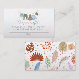 Tarjeta De Recepción Diaper raffle boho ropa de bebé acuarela