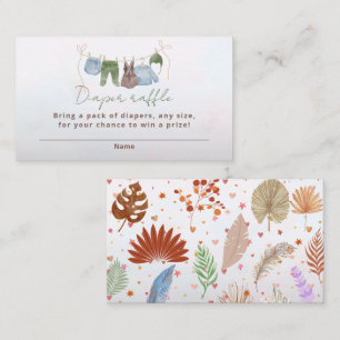 Tarjeta De Recepción Diaper raffle boho ropa de bebé acuarela