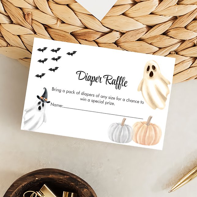 Tarjeta De Recepción Diaper Raffle Boo Cute Halloween Party Enclosur (Subido por el creador)