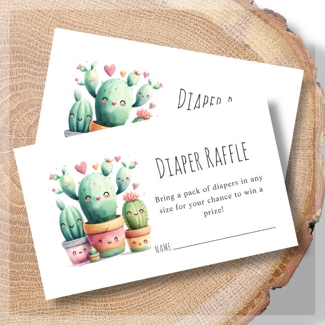 Tarjeta De Recepción Diaper Raffle | Cactus Baby Shower (Subido por el creador)