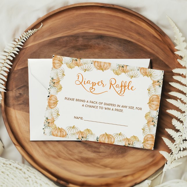 Tarjeta De Recepción Diaper Raffle Calabaza Sexo Floral Neutral (Subido por el creador)