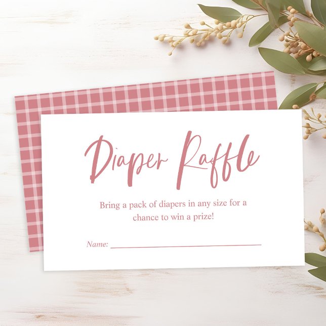 Tarjeta De Recepción Diaper Raffle Caligraphy Neutral Baby Shower (Subido por el creador)