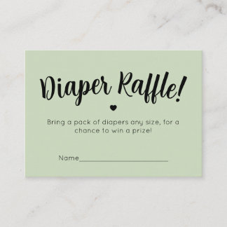 Tarjeta De Recepción Diaper Raffle Card