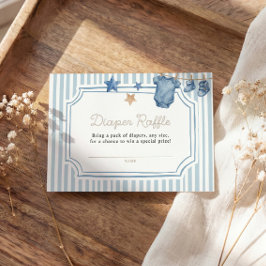 Tarjeta De Recepción Diaper Raffle Card Blue Jean