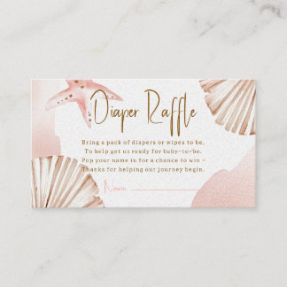 Tarjeta De Recepción Diaper Raffle Card | Sea You Soon Baby Coastal