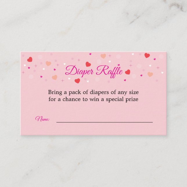 Tarjeta De Recepción Diaper Raffle Card to Include with Invitations (Anverso)
