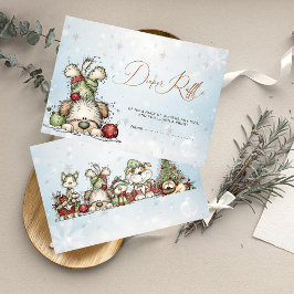 Tarjeta De Recepción Diaper Raffle Card Winter Puppy Baby Shower