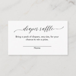 Tarjeta De Recepción Diaper Raffle Cards Moderno Minimalista Simple