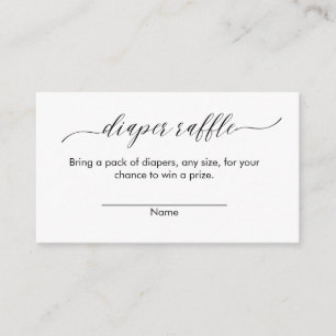 Tarjeta De Recepción Diaper Raffle Cards Moderno Minimalista Simple