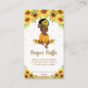Tarjeta De Recepción Diaper Raffle, Chica afroamericano de la Cuta del 