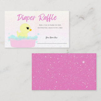 Tarjeta De Recepción Diaper Raffle, Chica cubber ducky