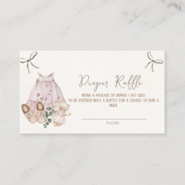 Tarjeta De Recepción Diaper Raffle, Chica rosa de Boho Earth