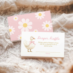 Tarjeta De Recepción Diaper Raffle, Chica Rosa Silly Goose
