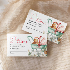 Tarjeta De Recepción Diaper Raffle Christmas Gingerbread Baby Shower