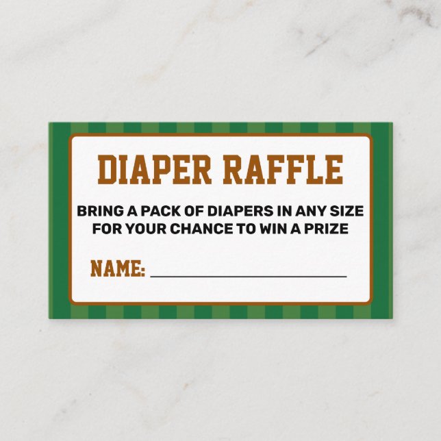 Tarjeta De Recepción Diaper Raffle Con Temas De Fútbol (Anverso)
