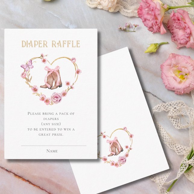 Tarjeta De Recepción Diaper Raffle Cowgirl Baby Shower (Subido por el creador)