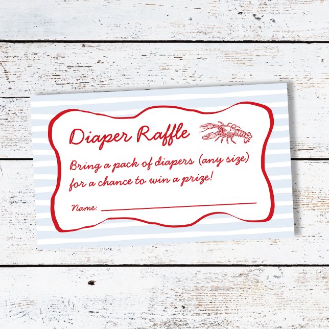 Tarjeta De Recepción Diaper Raffle Crawfish Boil Baby Shower (Diaper Raffle Crawfish Boil Baby Shower Enclosure Card)