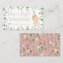 Diaper Raffle Cute Little Bunny Baby Shower