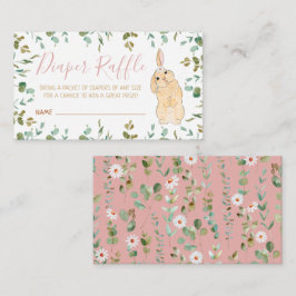 Tarjeta De Recepción Diaper Raffle Cute Little Bunny Baby Shower