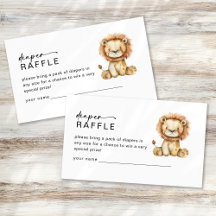 Diaper Raffle Cute Little Lion Baby Shower