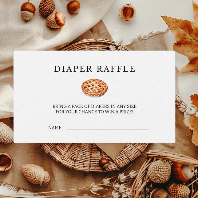 Tarjeta De Recepción Diaper Raffle Cutie Pie Fall Baby Shower (Diaper Raffle Baby Shower Cutie Pie)