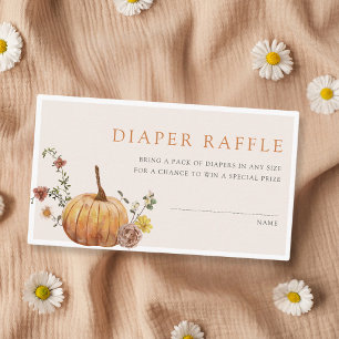Tarjeta De Recepción Diaper Raffle de Baby Shower Otoño Rústico Elegant