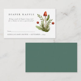 Tarjeta De Recepción Diaper Raffle de champiñones rojos