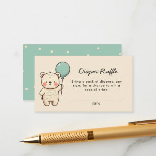 Tarjeta De Recepción Diaper Raffle de espera temprana Minimalista