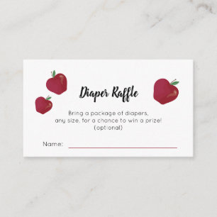 Tarjeta De Recepción Diaper Raffle de manzana roja