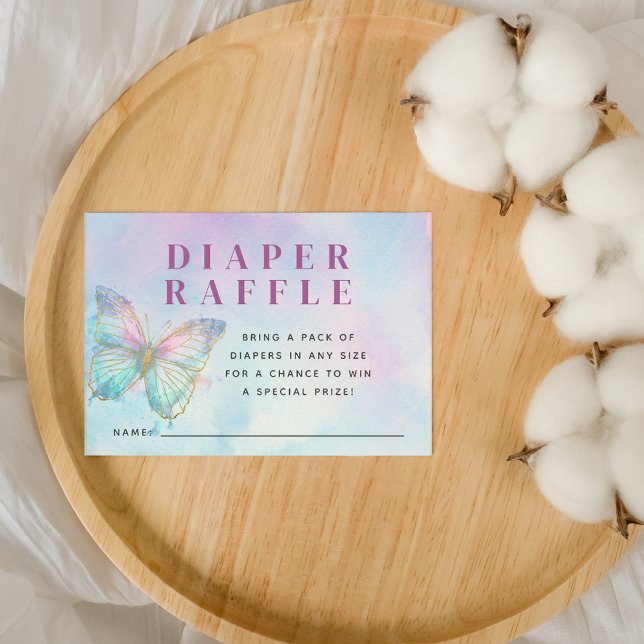 Tarjeta De Recepción Diaper Raffle de mariposa encantada de sueño (Subido por el creador)