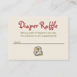 Tarjeta De Recepción Diaper Raffle del Pacífico Verde Rojo