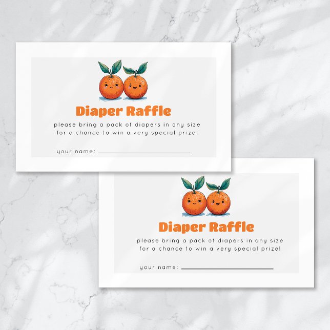 Tarjeta De Recepción Diaper Raffle Dos Naranjas de Cuties (Subido por el creador)