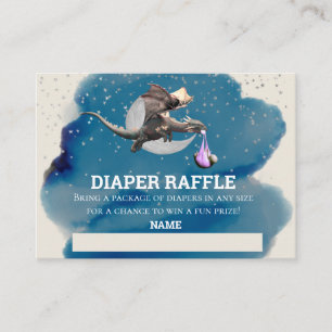 Tarjeta De Recepción Diaper Raffle Dragon Rosa