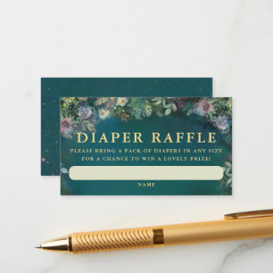 Tarjeta De Recepción Diaper Raffle encantado Rosas forestales Woodland