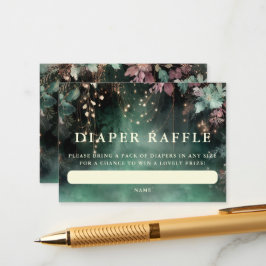 Tarjeta De Recepción Diaper Raffle Enchanted Forest Greenerenery Arch