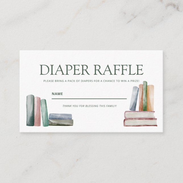 Tarjeta De Recepción Diaper Raffle Enclosure Card (Anverso)