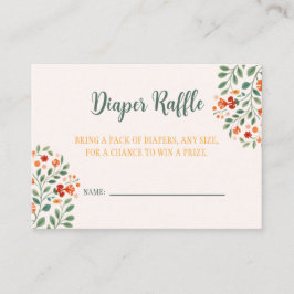 Tarjeta De Recepción Diaper Raffle Enclosure Card Floral de arte popula