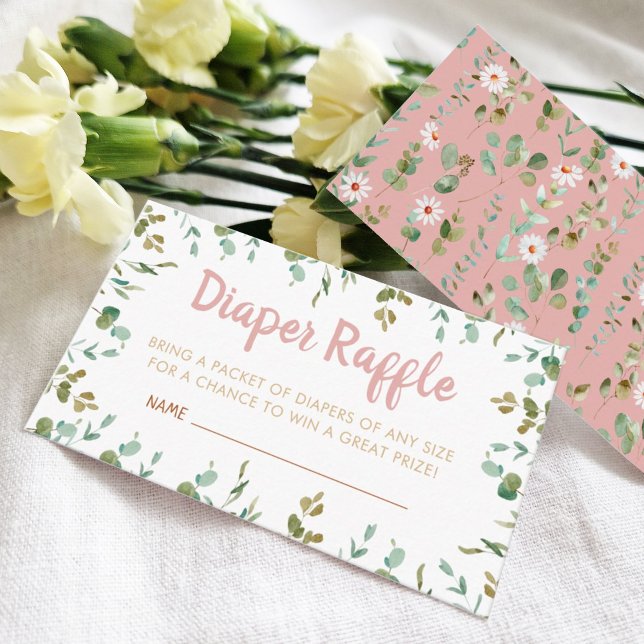 Tarjeta De Recepción Diaper Raffle Eucalyptus Baby Shower (Subido por el creador)