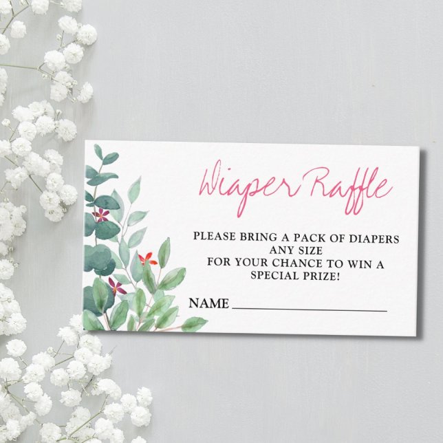 Tarjeta De Recepción Diaper Raffle Eucalyptus Greenery Baby Shower (Subido por el creador)
