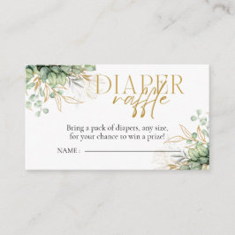 Tarjeta De Recepción Diaper Raffle Eucalyptus Greenery Baby Shower