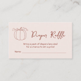 Tarjeta De Recepción Diaper Raffle Fall Autumn Pumpkin Baby Shower