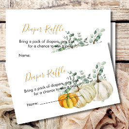 Tarjeta De Recepción Diaper Raffle Fall Calabaza Naranja Verdor