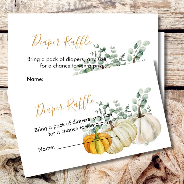 Tarjeta De Recepción Diaper Raffle Fall Calabaza Naranja Verdor (Subido por el creador)