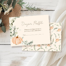 Tarjeta De Recepción Diaper Raffle Fall Little Pumpkin Baby Shower