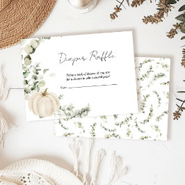 Tarjeta De Recepción Diaper Raffle Fall Little Pumpkin Baby Shower