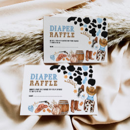Tarjeta De Recepción Diaper Raffle, Fiesta de Rodeo de Niño Occidental